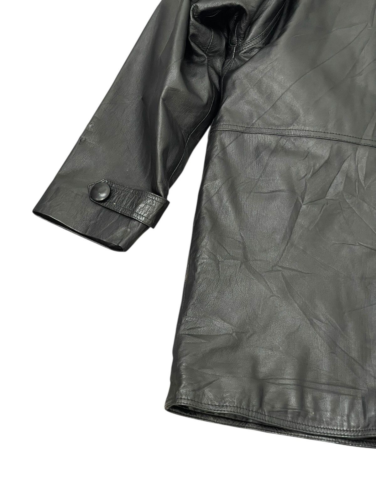 Vintage Hoodie Leather Jacket Vtg 90s Ell A Sheepskin 7🟩1 Size US L / EU 52-54 / 3 - 13 Thumbnail