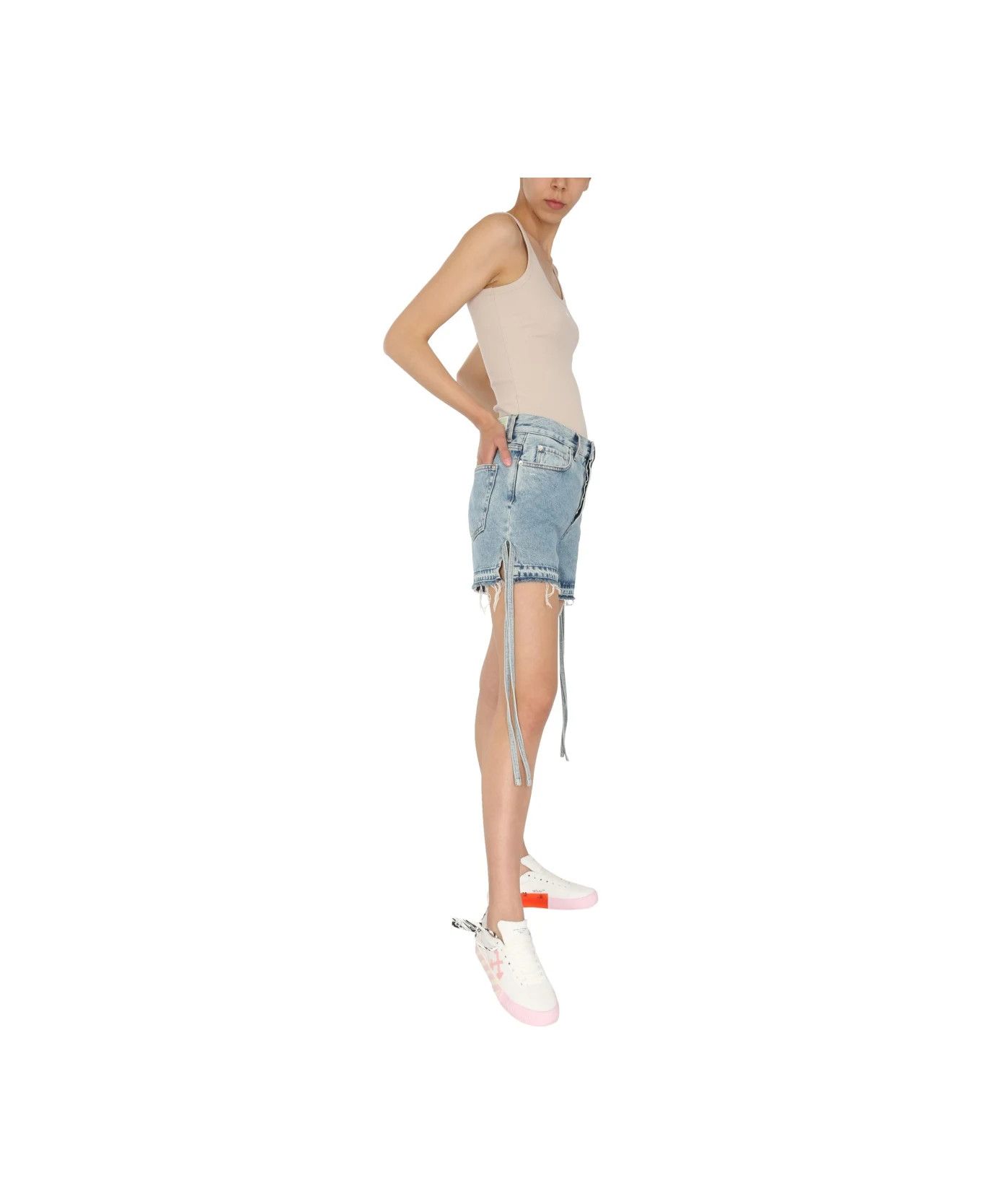 Off-White o1y1225 Denim Short in Blue Size 27" / US 4 / IT 40 - 2 Thumbnail