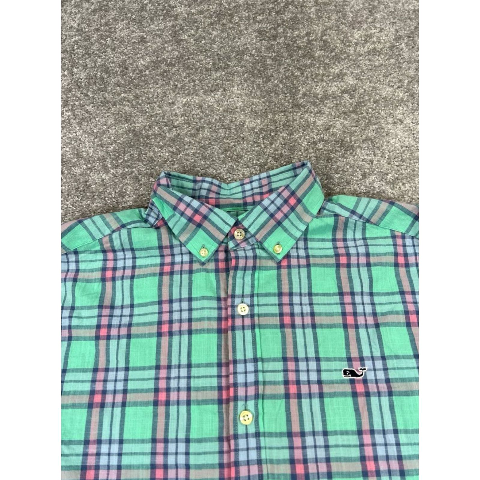 Vineyard Vines Vineyard Vines Whale Shirt Mens Small Green Pink Blue Cotton Button Up Size US S / EU 44-46 / 1 - 2 Thumbnail