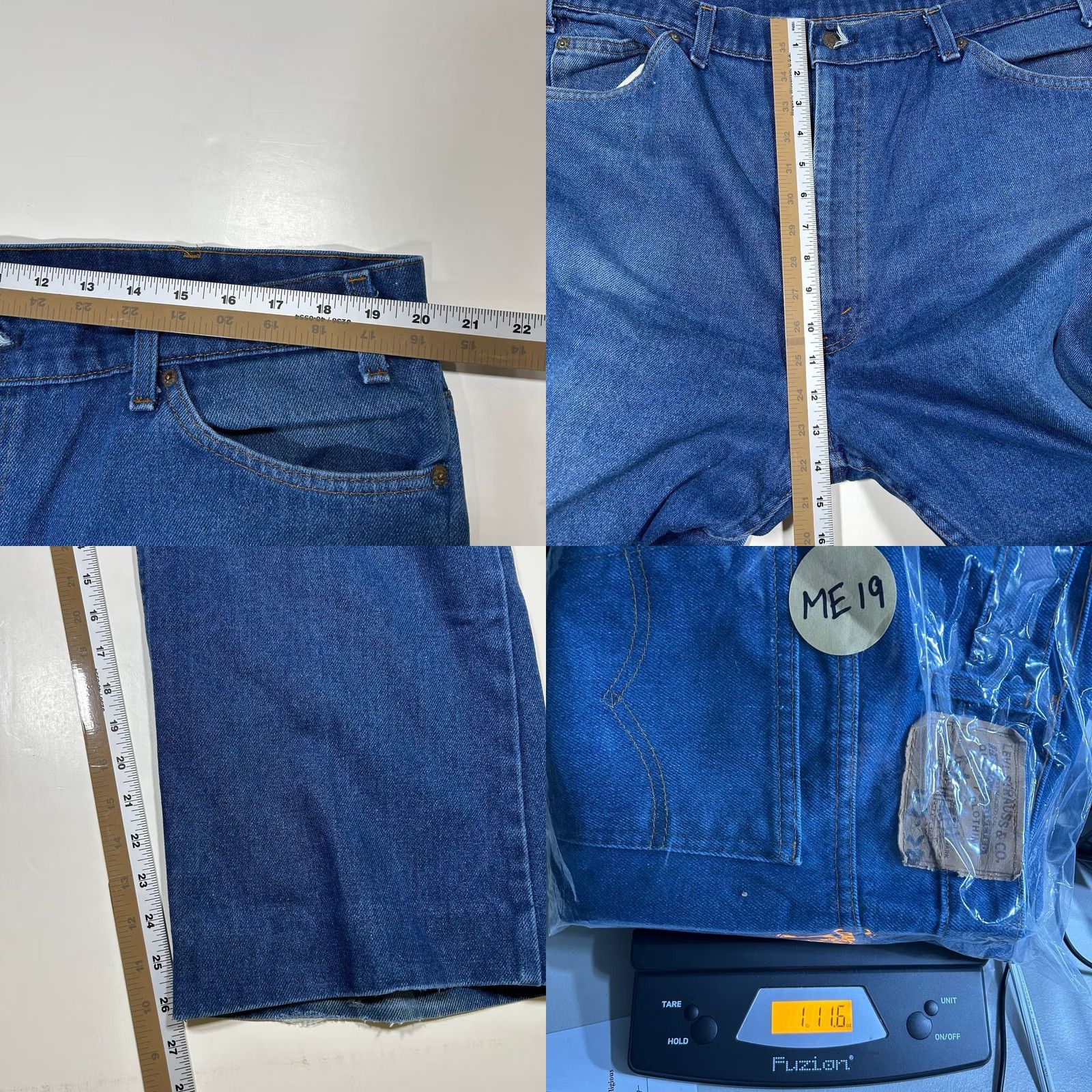 Levi's VINTAGE Levi's Mens Straight Leg Denim Jeans Medium Wash Altered Hem 42x28 Size US 42 / EU 58 - 8 Thumbnail