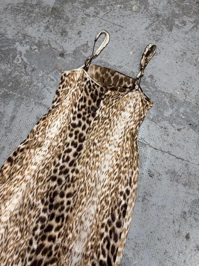 Just Cavalli 2000s Cavalli White Leopard Print Long Silk Dress Size M / US 6-8 / IT 42-44 - 9 Thumbnail