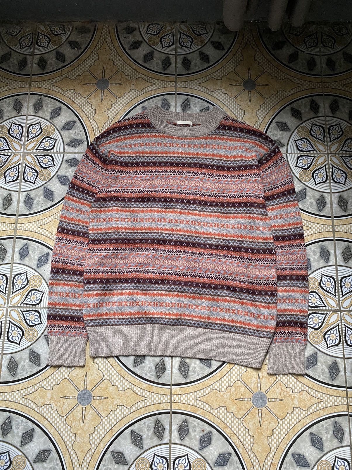 Other Vintage 90's GU Japan Fair Isle Knit Winter Streetwear Size US M / EU 48-50 / 2 - 1 Thumbnail