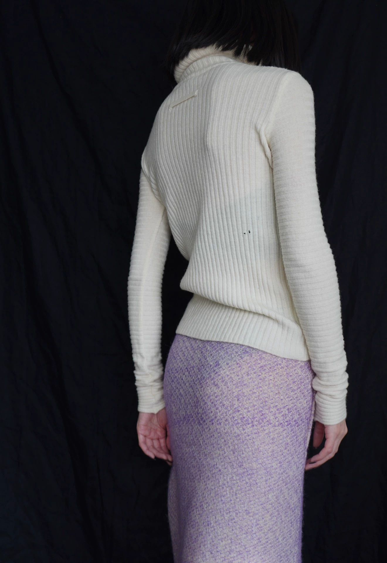 Jean Paul Gaultier JPG 1995 AW White Neck Circle Wool Knit Top XS Size XS / US 0-2 / IT 36-38 - 8 Thumbnail
