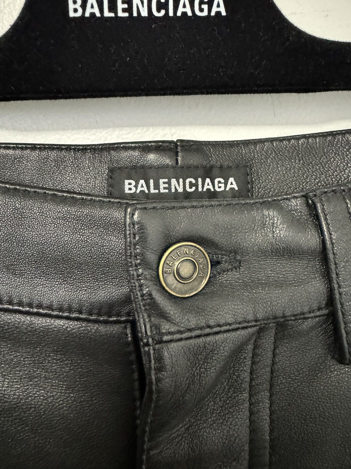 Balenciaga Balenciaga Silk Lined Leather Pants Size US 31 - 5 Thumbnail