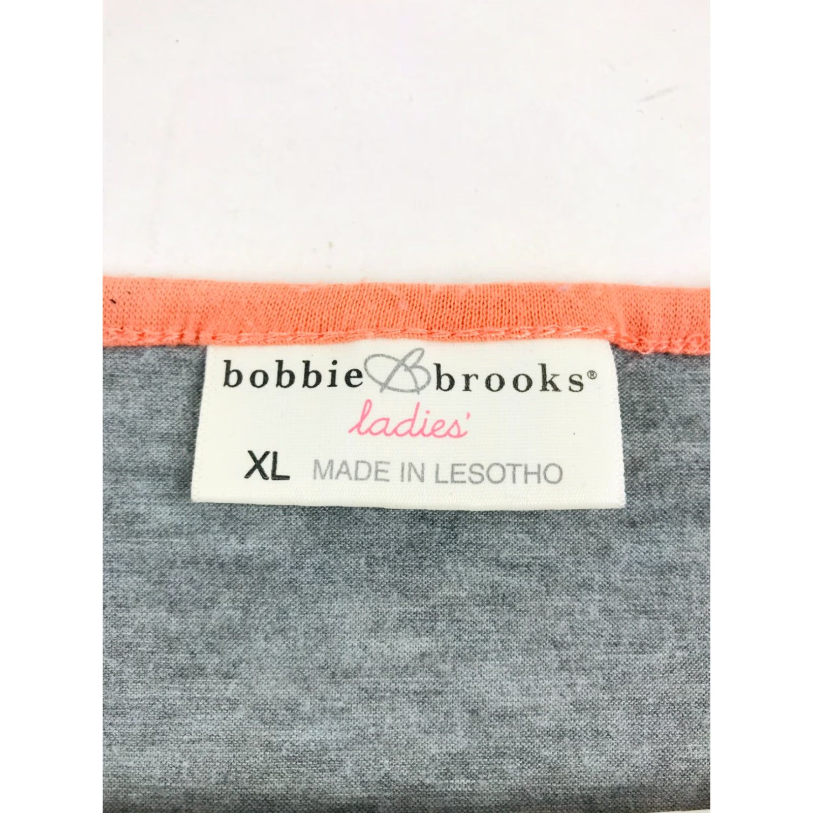 Vintage Bobbie Brooks T-Shirt Women's XL Gray & Salmon 3/4 Sleeve Boatneck Size XL / US 12-14 / IT 48-50 - 5 Thumbnail