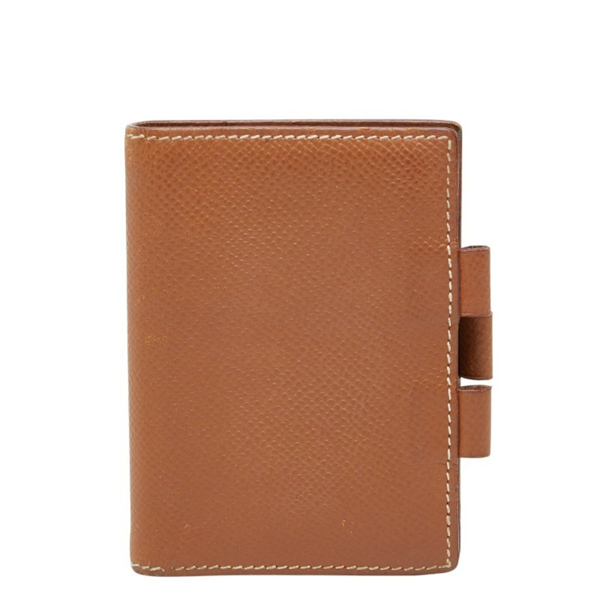 Hermes Hermes Agenda Mini Notebook Cover, Brown Courchevel Leather, Women's Size ONE SIZE - 1 Thumbnail