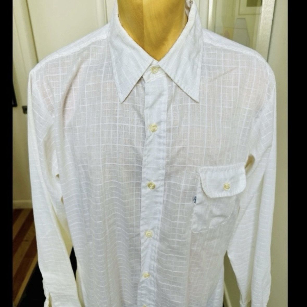 Levi's Vintage Clothing VINTAGE 1970s LEVI'S SHIRT WHITE TAG WINDOWPANE PLAID XL Size US XL / EU 56 / 4 - 2 Thumbnail