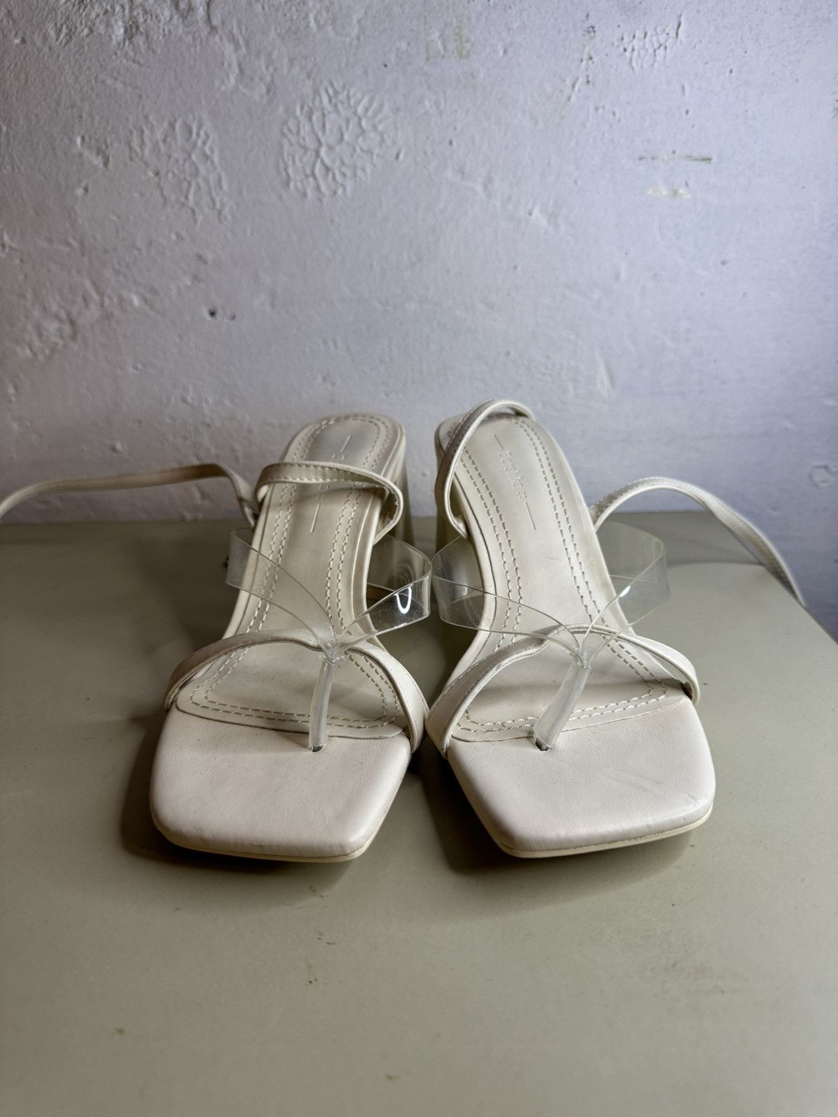 Bershka Bershka White Summer Heels Size US 5 / IT 35 - 1 Thumbnail