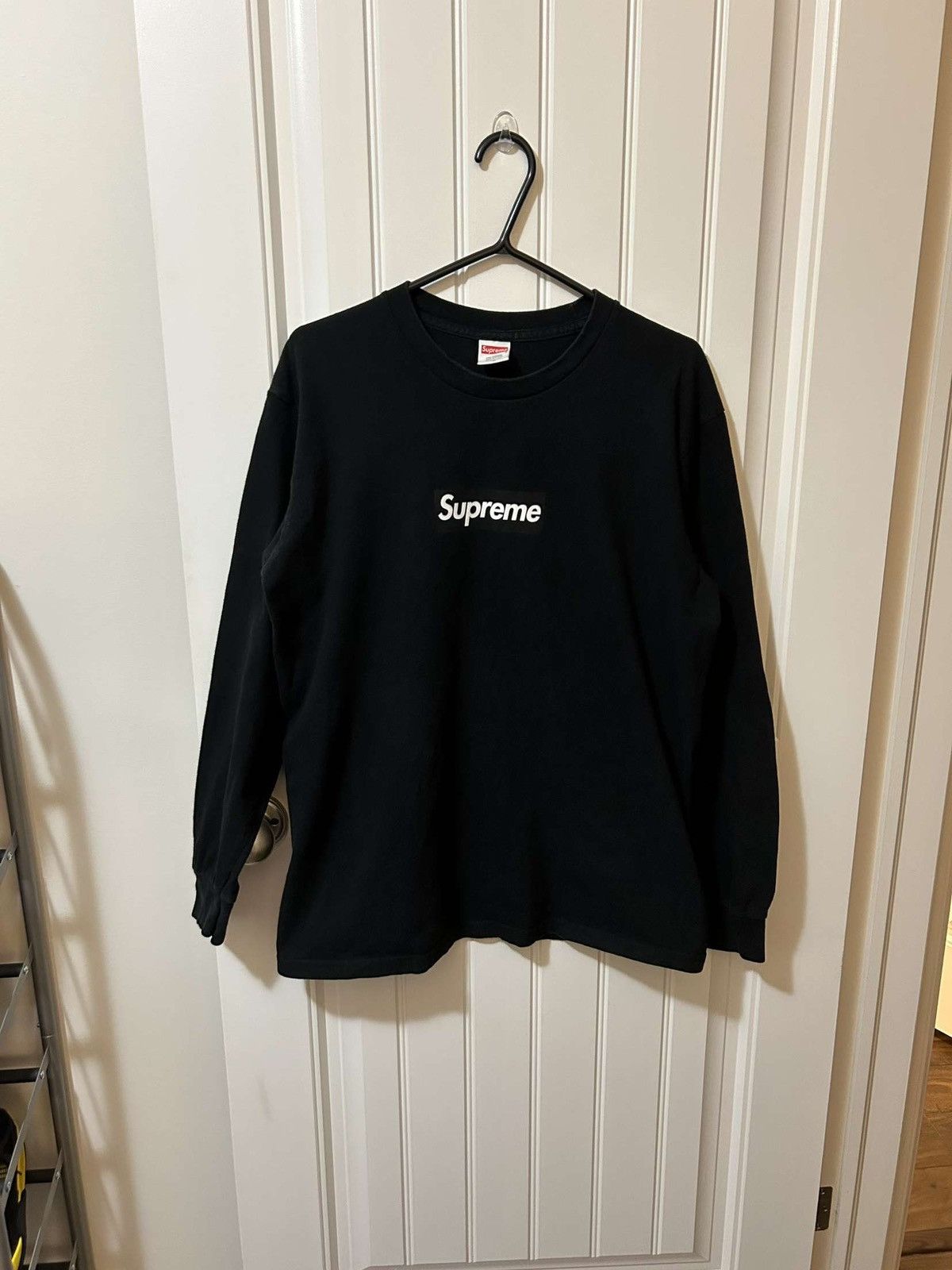 image of Supreme Black Box Logo Longsleeve, Men's (Size Medium)