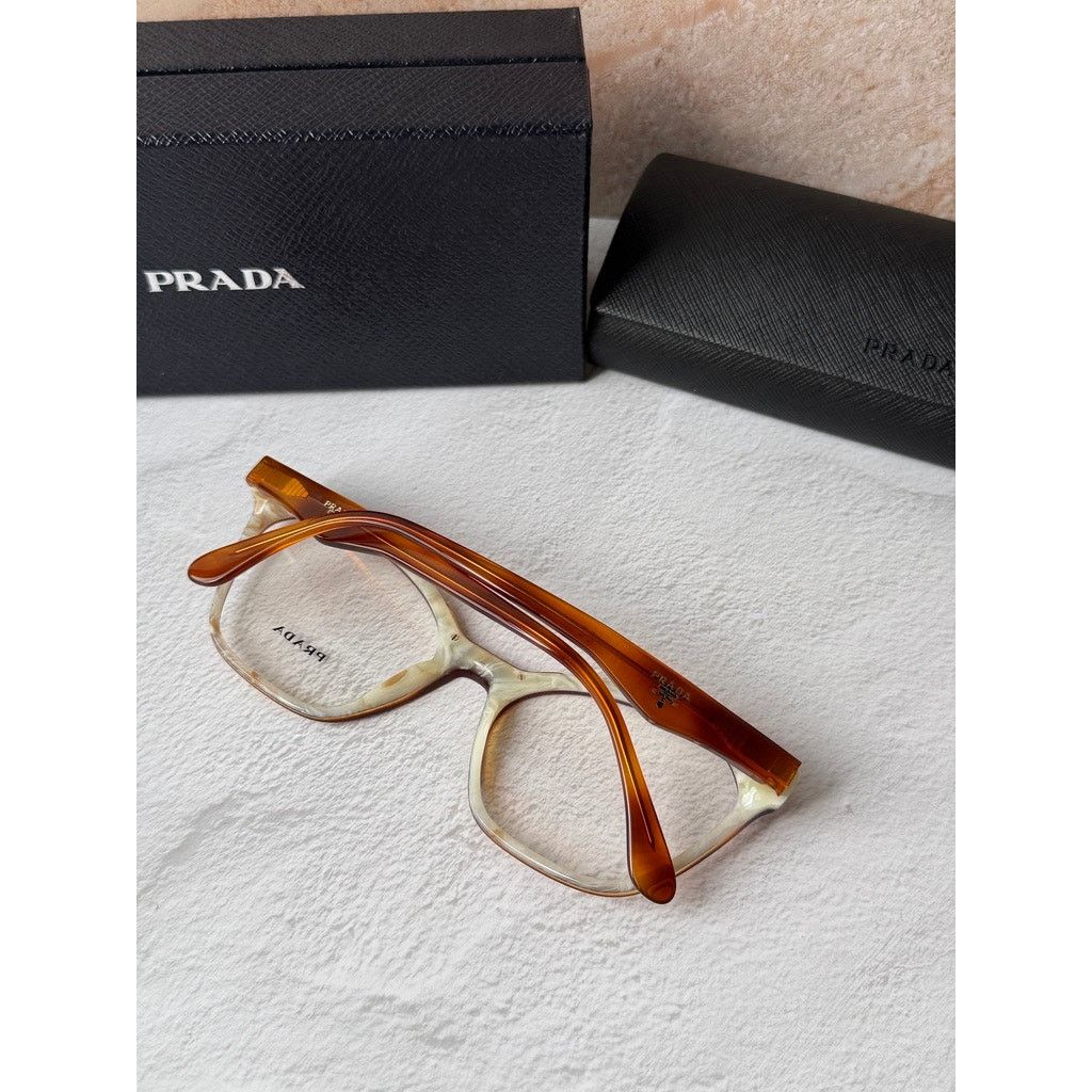 Prada NEW Prada PR09U Eyeglasses Frames in Brown Cat Eye Size ONE SIZE - 3 Thumbnail