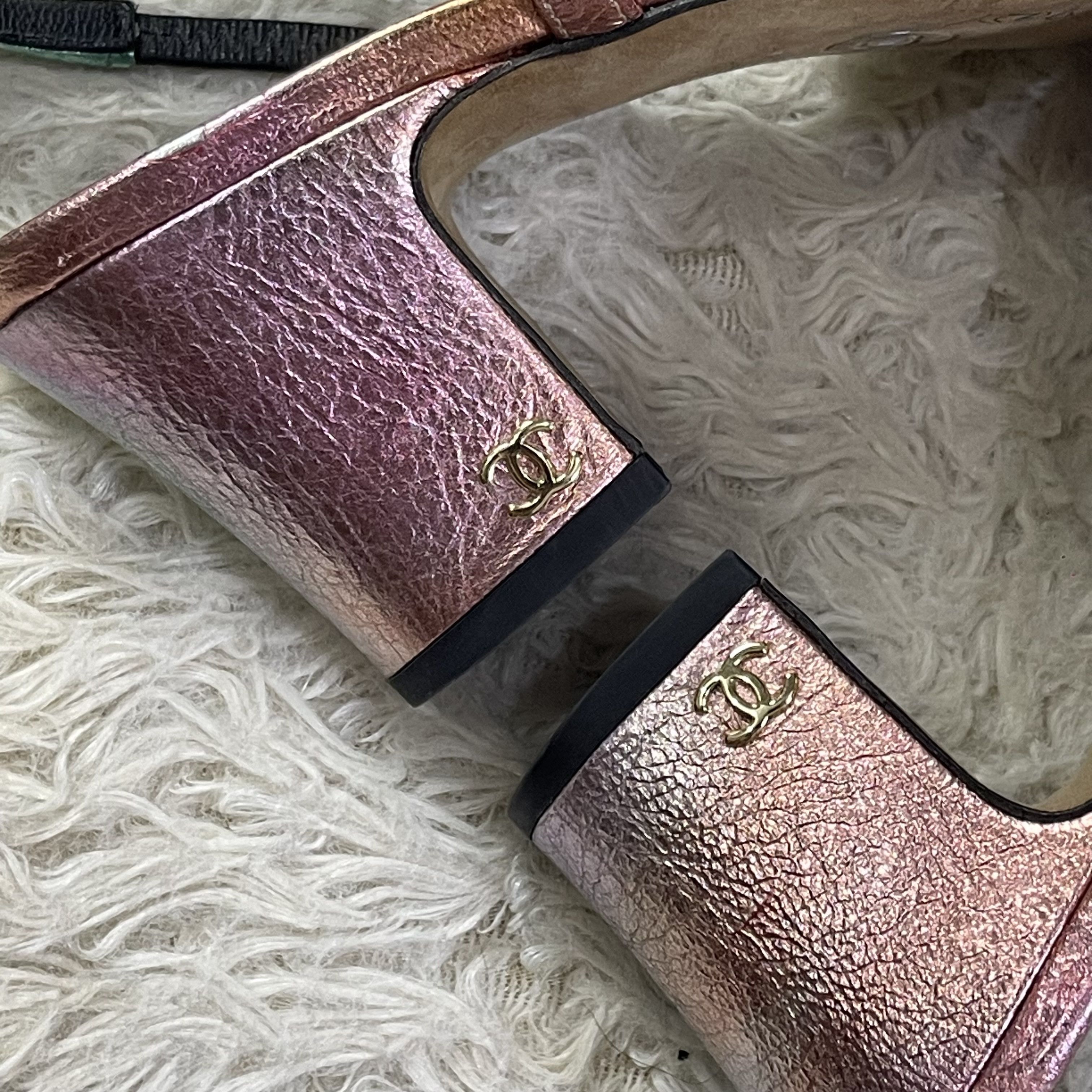 Chanel Chanel Multicolor Slingback Leather Sandals Size US 7 / IT 37 - 5 Thumbnail