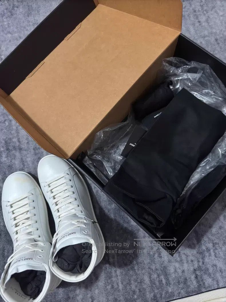 Saint Laurent Paris Saint Laurent Paris Cowhide Pure White High-top Adjustable Size US 7 / EU 40 - 8 Thumbnail