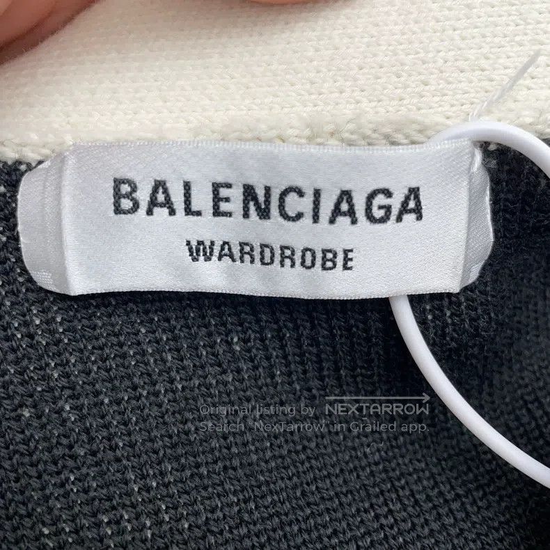 Balenciaga Balenciaga Barrage Printed White Knit Cardigan Size US S / EU 44-46 / 1 - 3 Thumbnail