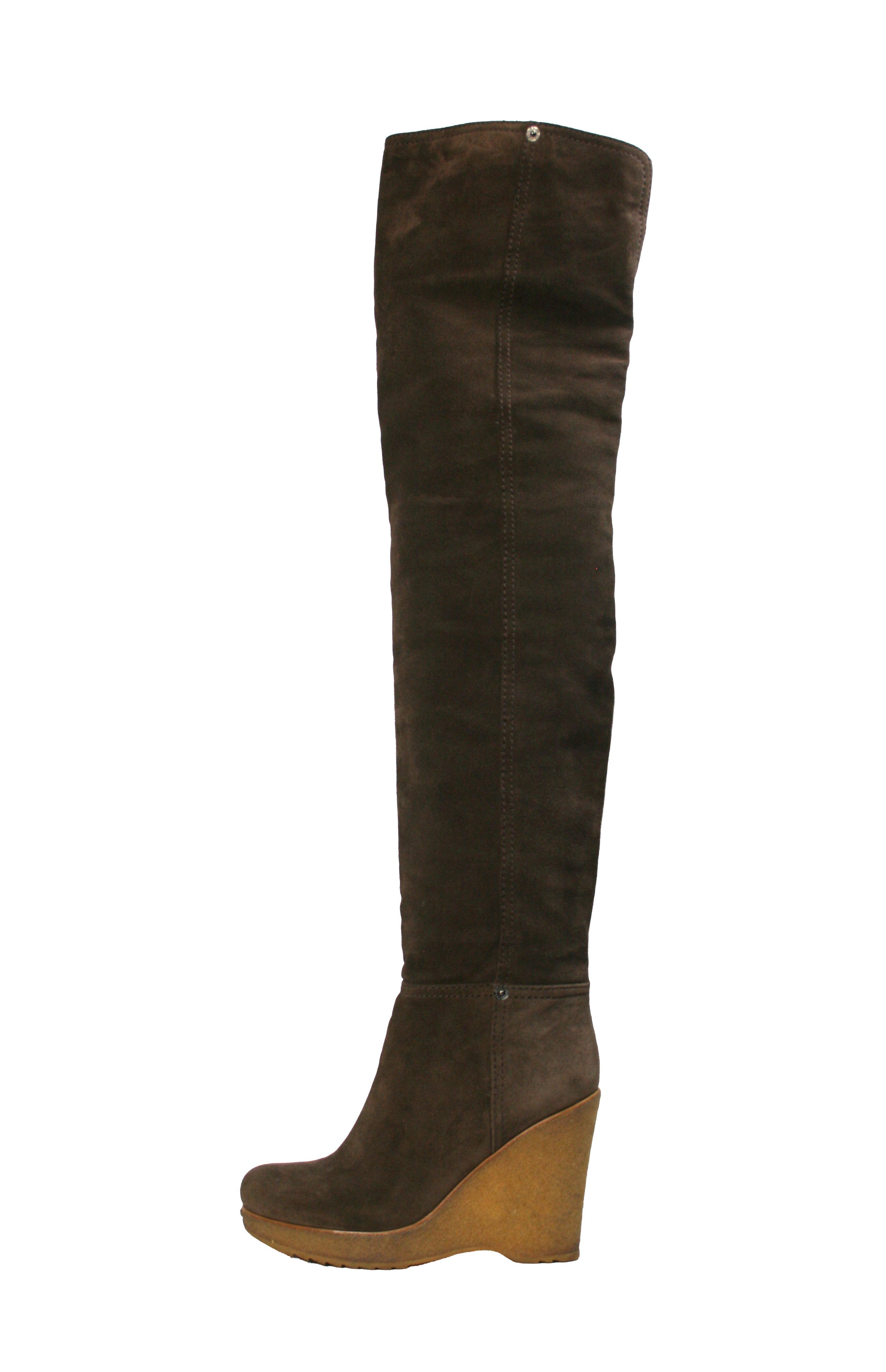 Prada 2014 Wedge Suede Overknees Boots Size US 8 / IT 38 - 1 Thumbnail