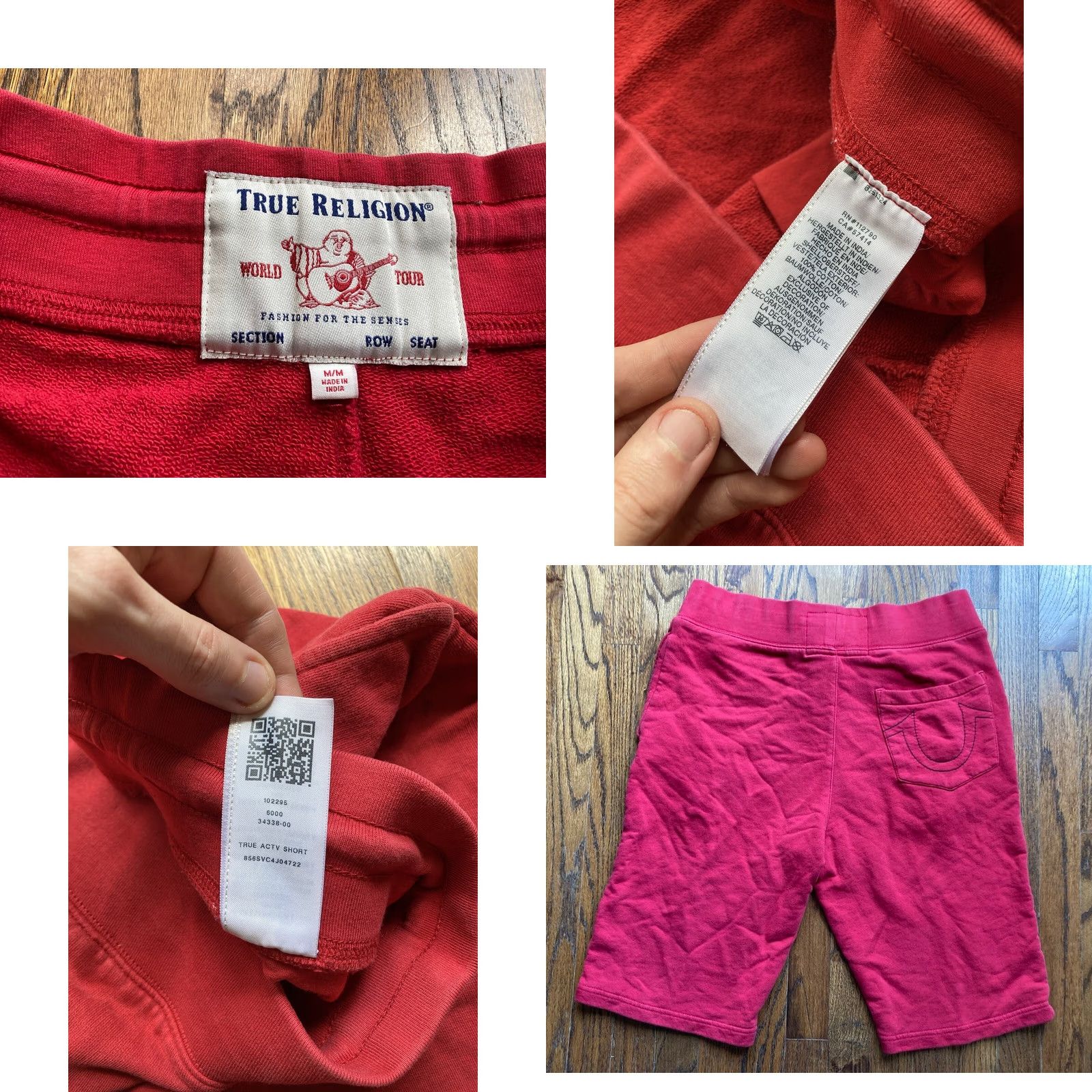 True Religion True Religion Sweat Shorts Mens Regular Size M Red Cotton Logo Active Drawstring Relaxed Fit Size US 31 - 8 Thumbnail