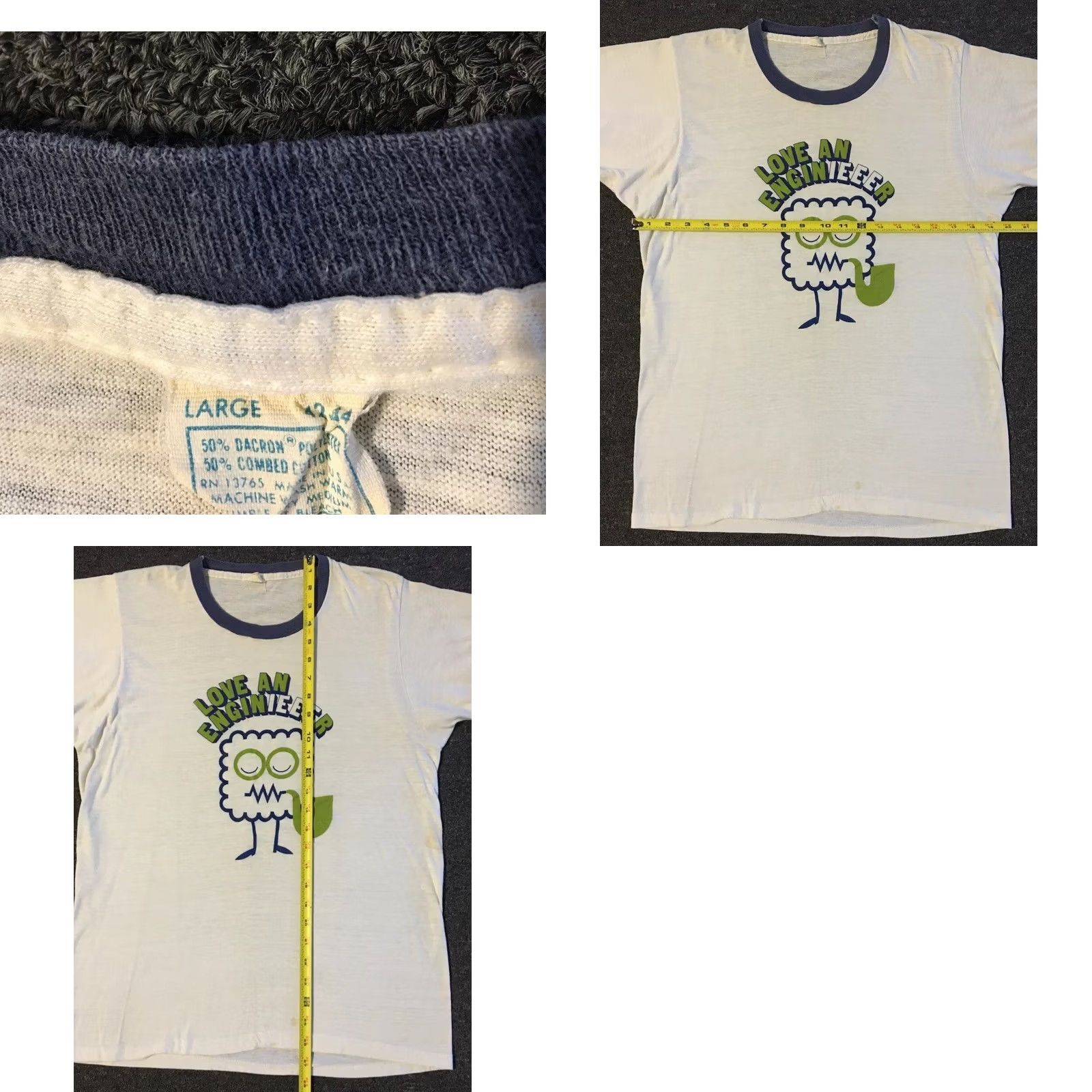 Vintage VINTAGE Love An Engineer Faded Ringer Shirt S USA White Harley Davidson Graphic Tee Men Small/XS Size US S / EU 44-46 / 1 - 10 Thumbnail