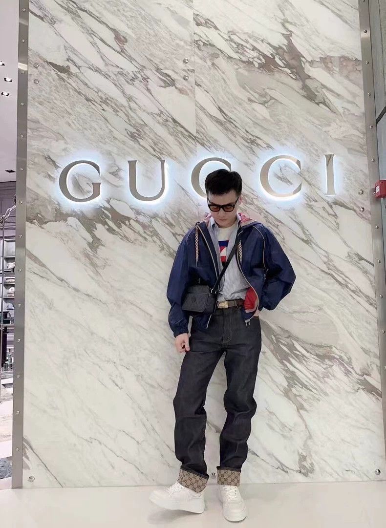 Gucci Gucci Dark blue logo printed full-print hooded zipper jacke Size US XS / EU 42 / 0 - 8 Thumbnail
