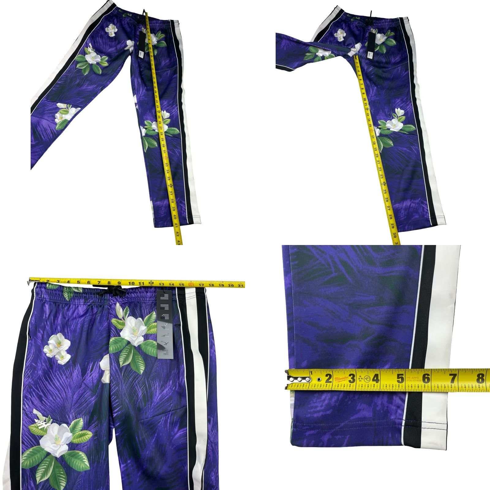 Vintage NEW Paperplanes Men's Track Suit Purple Mardigras Floral Large Size 42R - 11 Thumbnail
