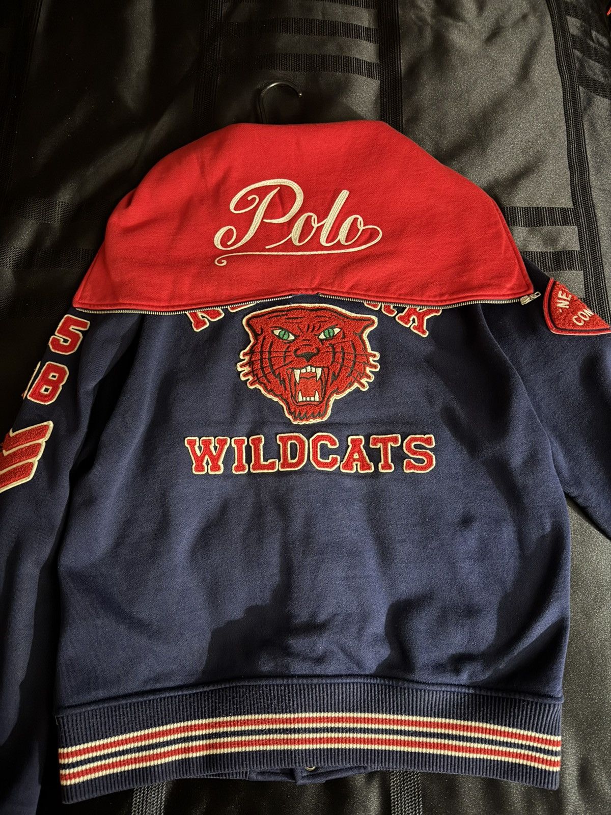 Polo Ralph Lauren Wildcats Varsity Hoodie Button Navy Red