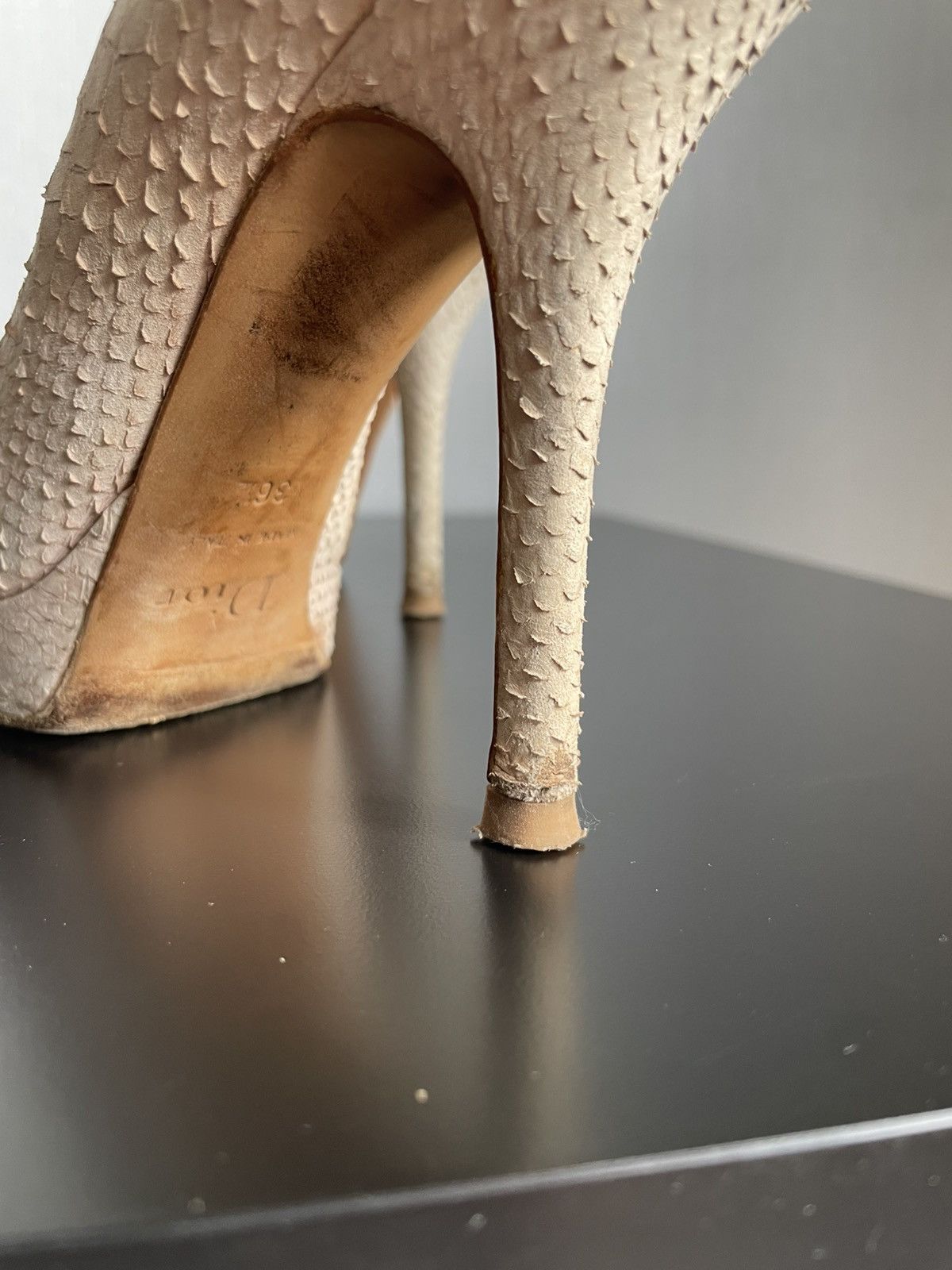Christian Dior Monsieur × Hedi Slimane × John Galliano Vintage Christian Dior Python Heels Miss Dior peep toe Y2k Size US 6.5 / IT 36.5 - 13 Thumbnail