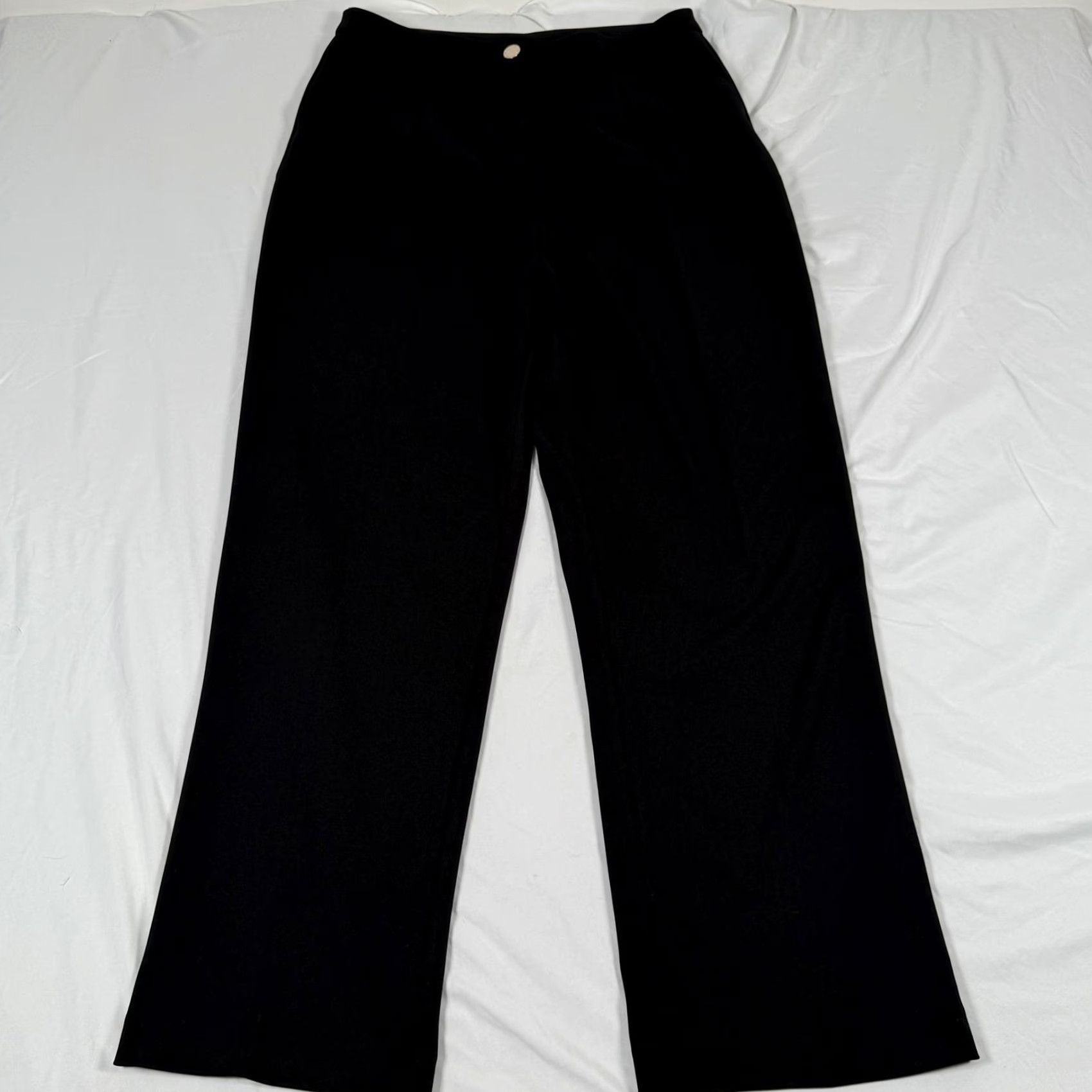 Anne Klein Anne Klein Dress Pants 10 Black Straight Leg High Rise Workwear Trousers Women Slim Relaxed Front Pleats Pockets Zipper Closure Size 32" / US 10 / IT 46 - 3 Thumbnail