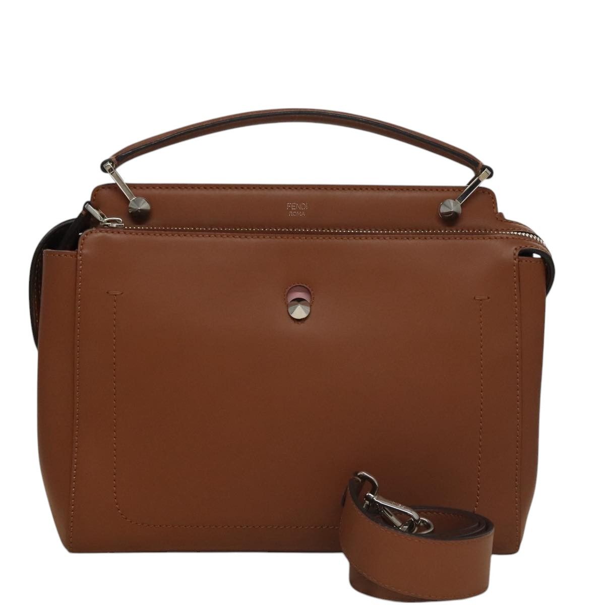 Fendi Dot Com Brown Leather Handbag (Pre-Owned) Size ONE SIZE - 1 Thumbnail