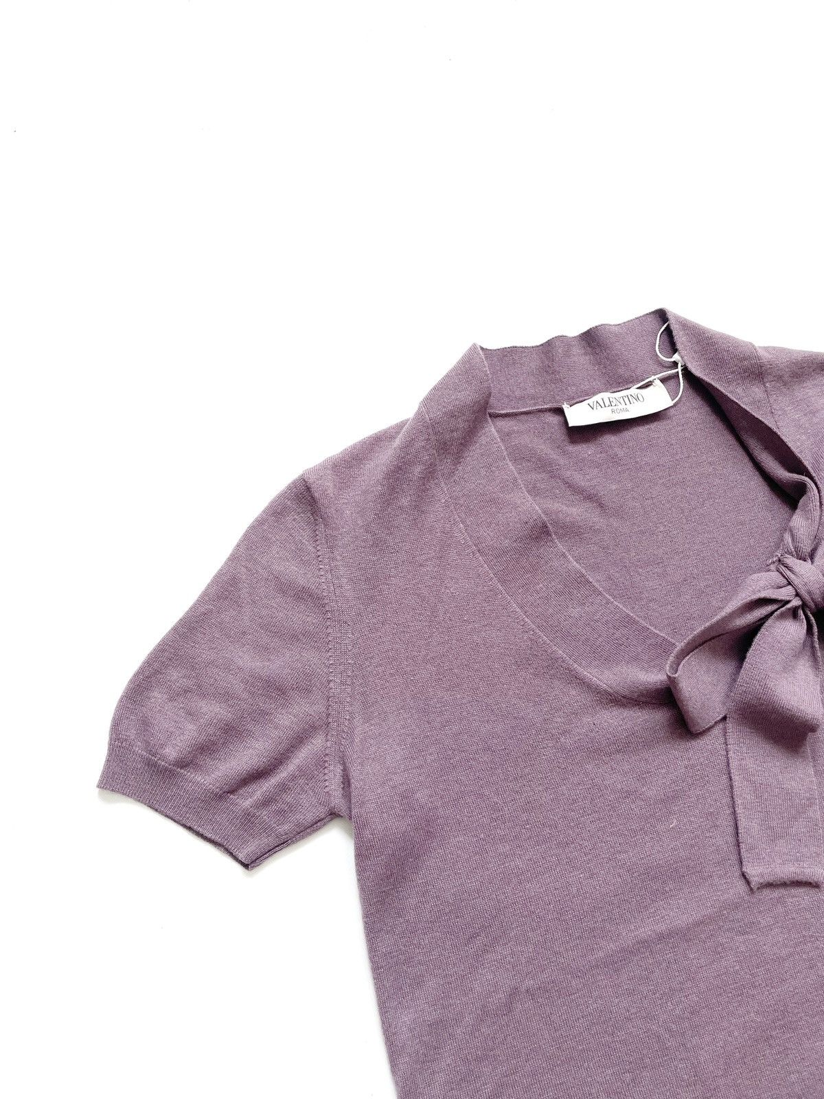 Valentino × Vintage Valentino Purple Wool & Silk & Cashmere T-Shirt Size 40/M l Size M / US 6-8 / IT 42-44 - 2 Thumbnail