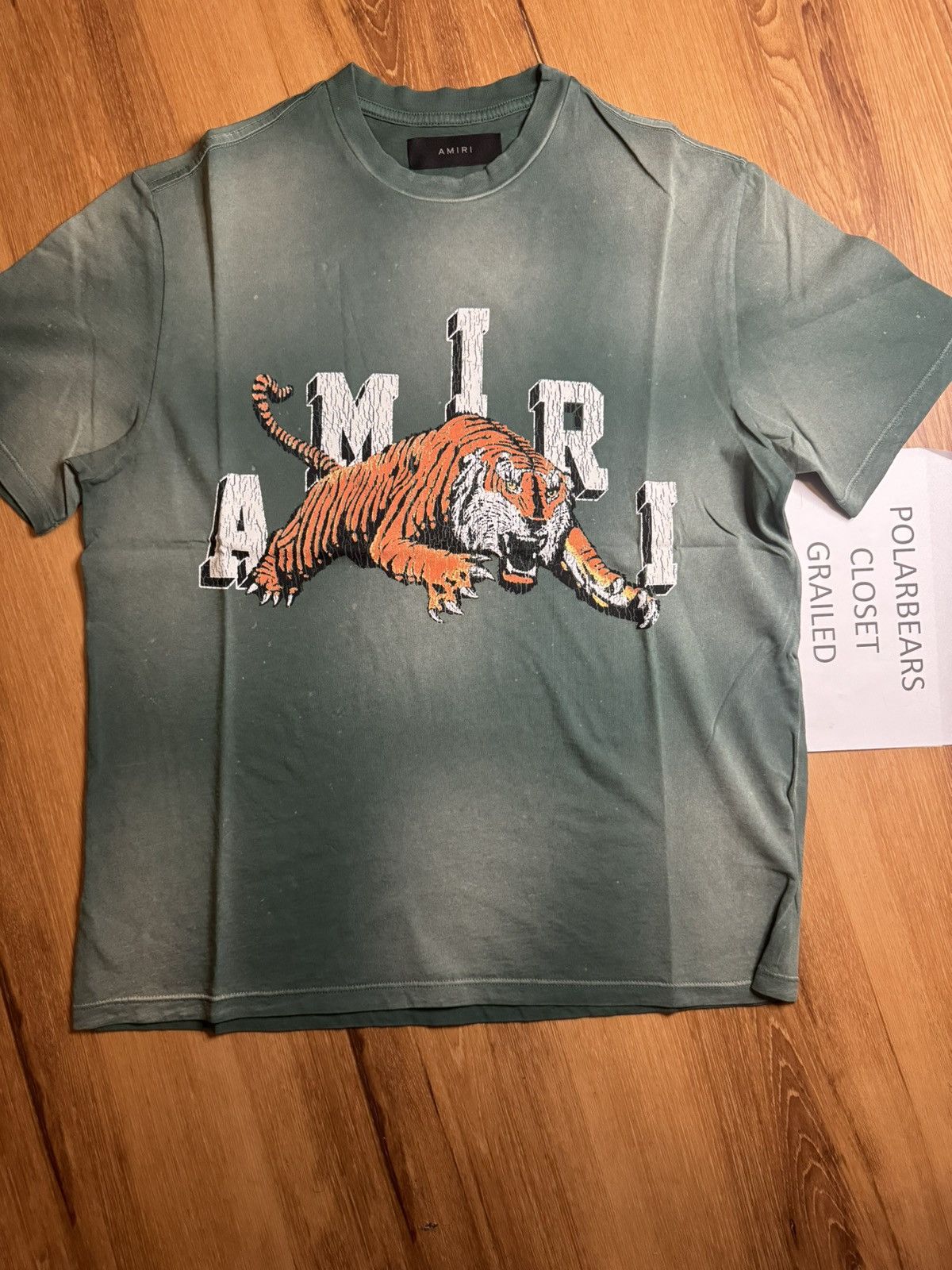 Amiri Green Tiger Crewneck Tee