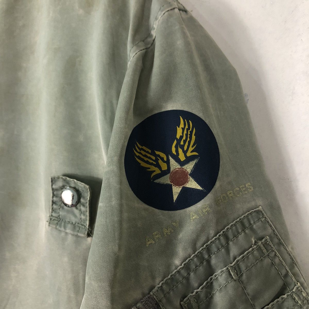 Vintage 🔥Vintage MA-1 Bomber Jacket Houstan Fly Air Forces USA Size US XL / EU 56 / 4 - 17 Thumbnail