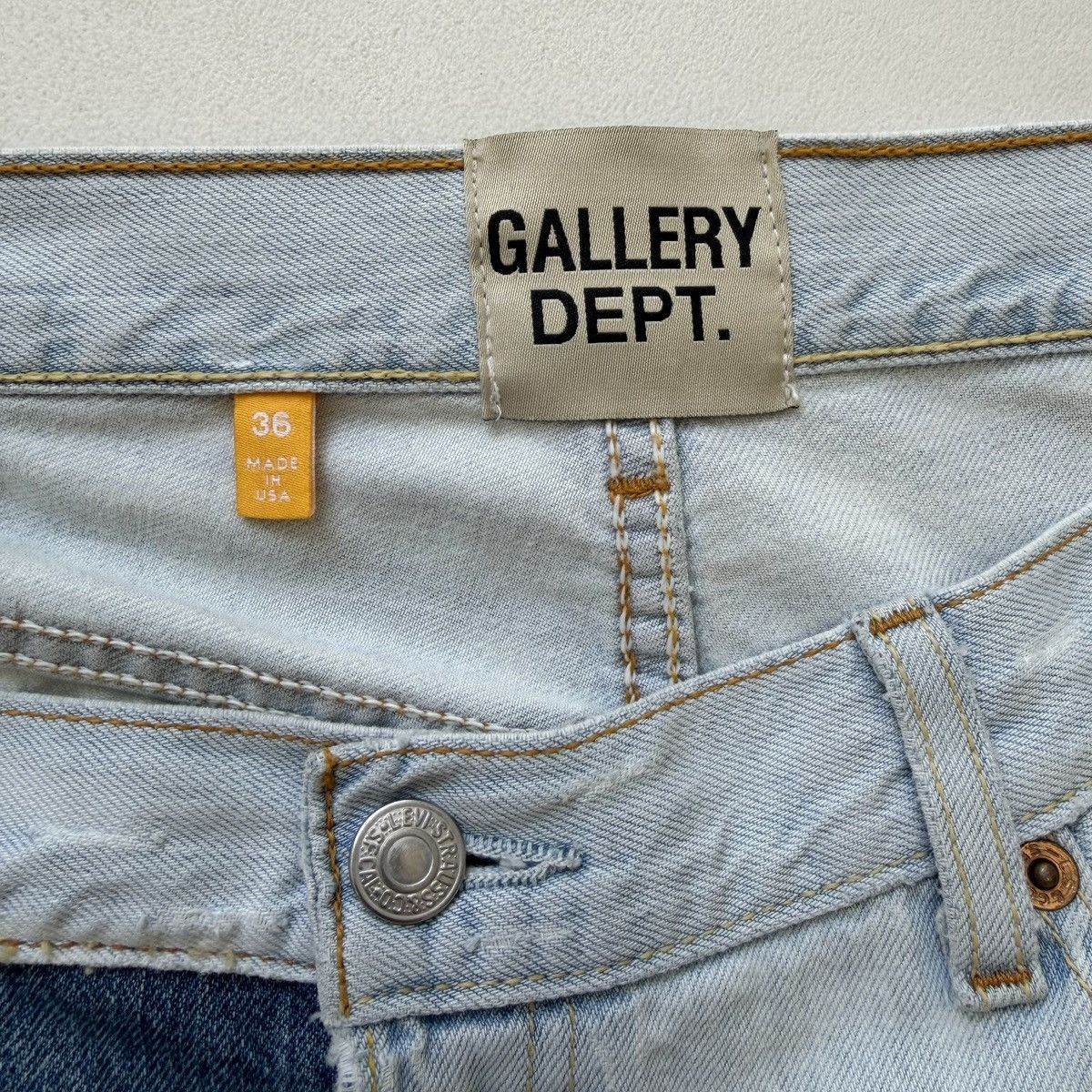Gallery Dept. Ken 5001 Reworked Washed Blue Jeans Size US 36 / EU 52 - 6 Thumbnail