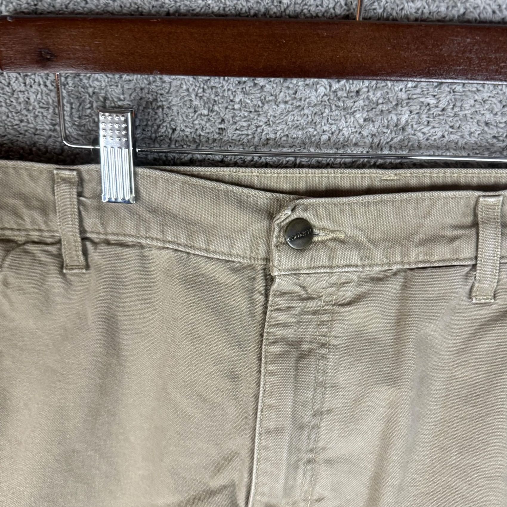 Carhartt Carhartt Pants Mens 38x32 Khaki Canvas Work Dungaree Relaxed Fit Utility B299 Pants Size US 38 / EU 54 - 4 Thumbnail