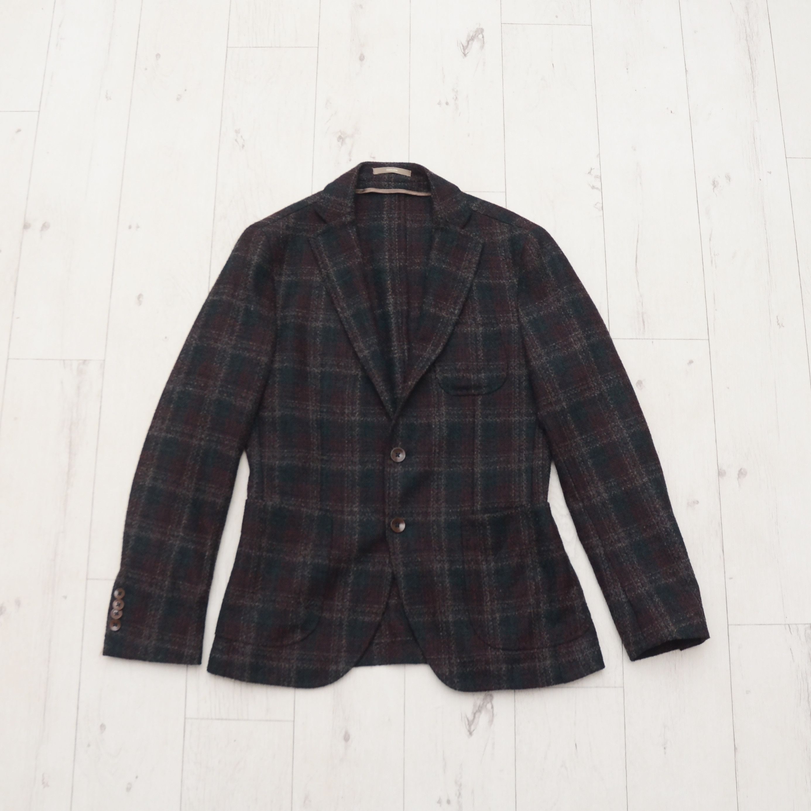 Designer × Paoloni PAOLONI CASUAL MEN BLAZER Tweed Check SLIM WOOL Sport Coat Size 36R - 1 Thumbnail
