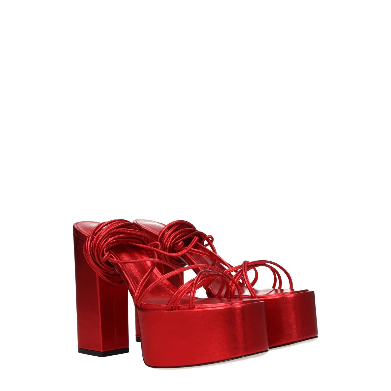 ob1o1e1124 Leather Sandals in Red