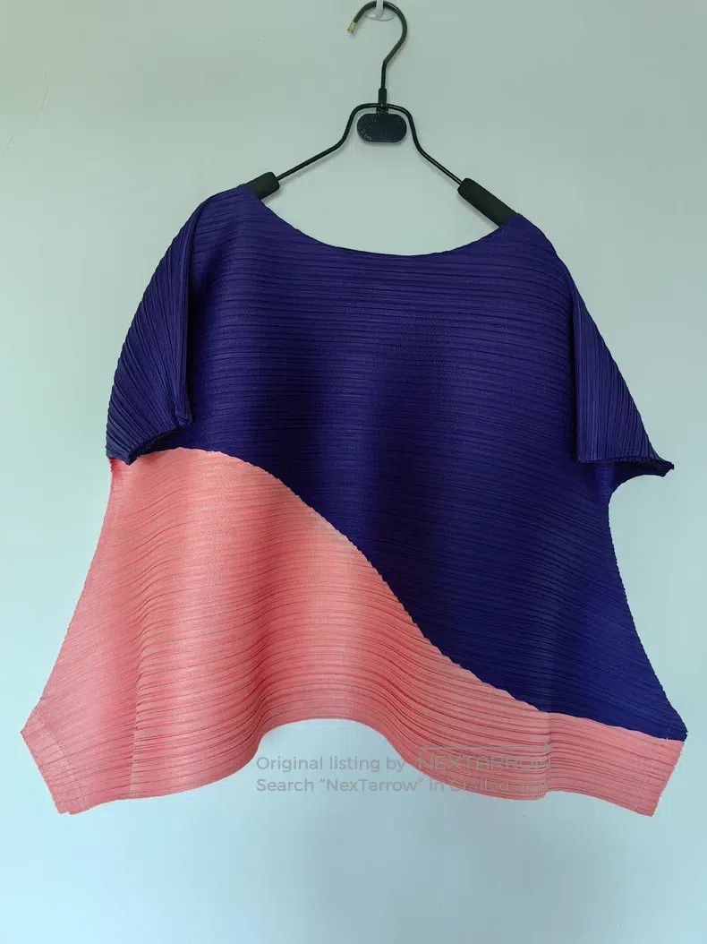 Issey Miyake Issey Miyake Color-block Short-sleeve Top Size L / US 10 / IT 46 - 1 Thumbnail