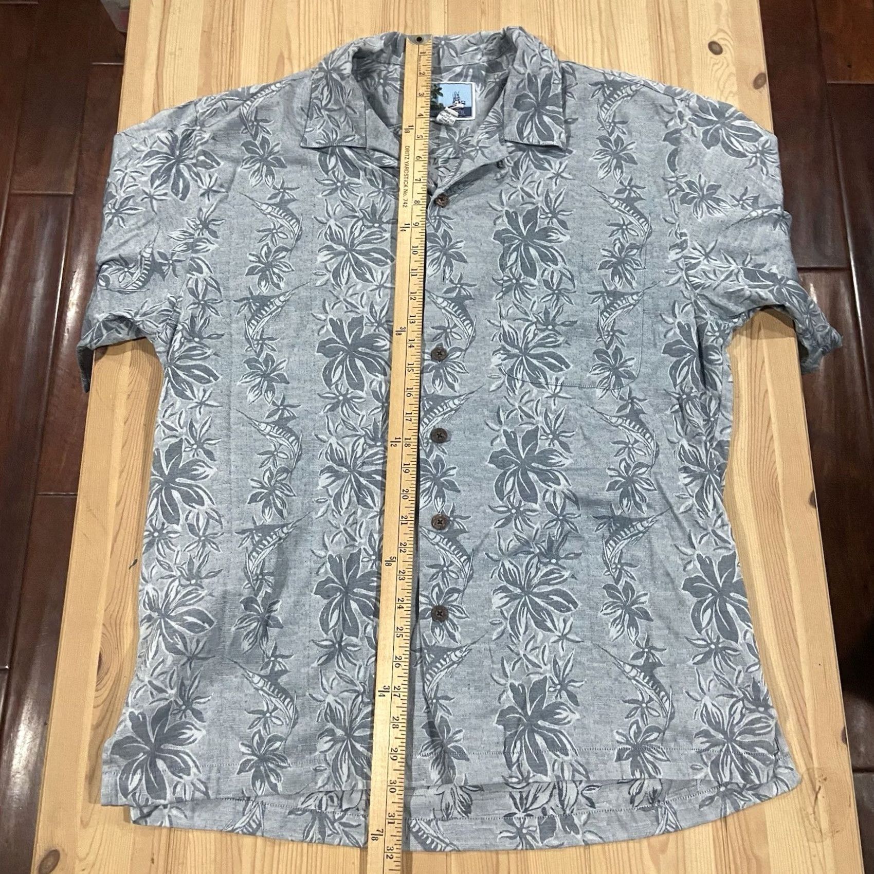 Vintage AFTCO Shirt XL Blue Button-Up Collared Short Sleeve Loop Collar Fish Boats Marlin Pockets All Seasons Casual Mens Size US XL / EU 56 / 4 - 4 Thumbnail