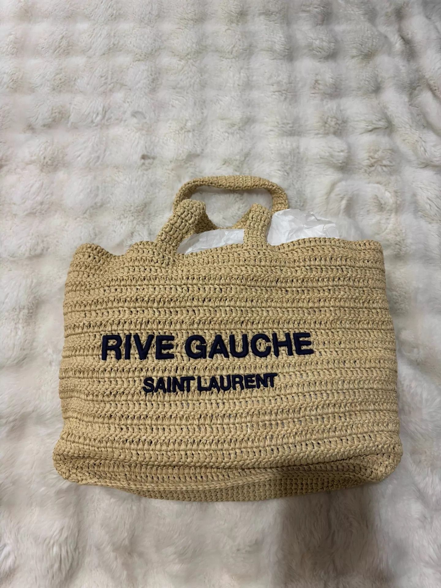 Yves Saint Laurent YSL Straw Beach Bag New Unused Dust Bag Size ONE SIZE - 1 Thumbnail
