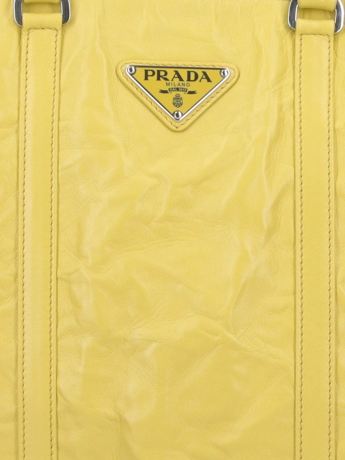 Prada PRADA Yellow Leather Tote Bag New Size ONE SIZE - 4 Thumbnail
