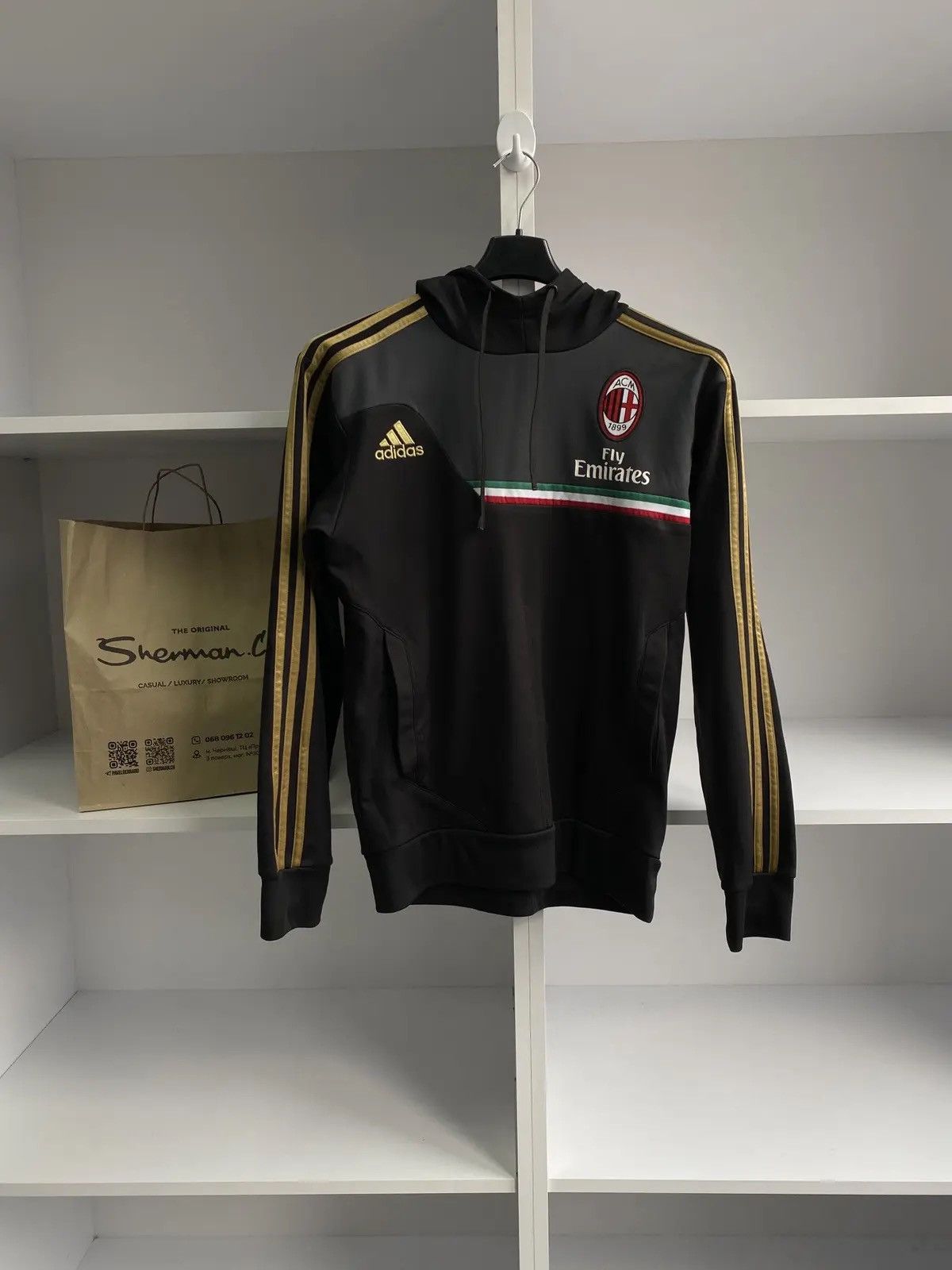 Adidas × Vintage Vintage Adidas Milan Hoodie Sweatshirt Size US M / EU 48-50 / 2 - 2 Thumbnail