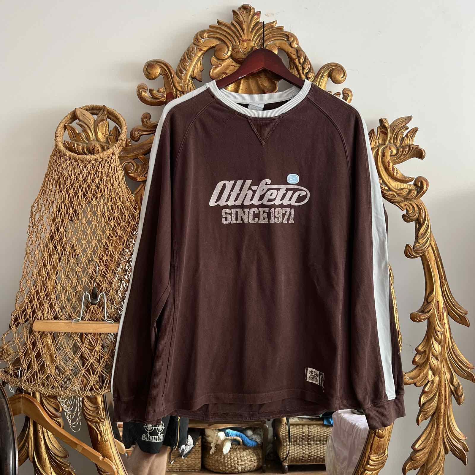 NIKE VINTAGE BROWN LONG SLEEVE FADED #19 JAPANESE
