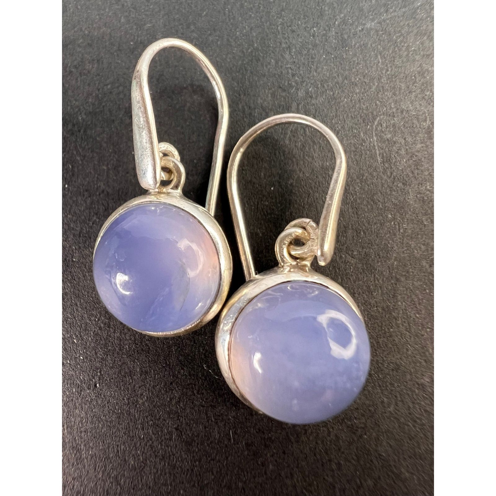 NEW blue chalcedony sterling silver earrings 5.08 grams