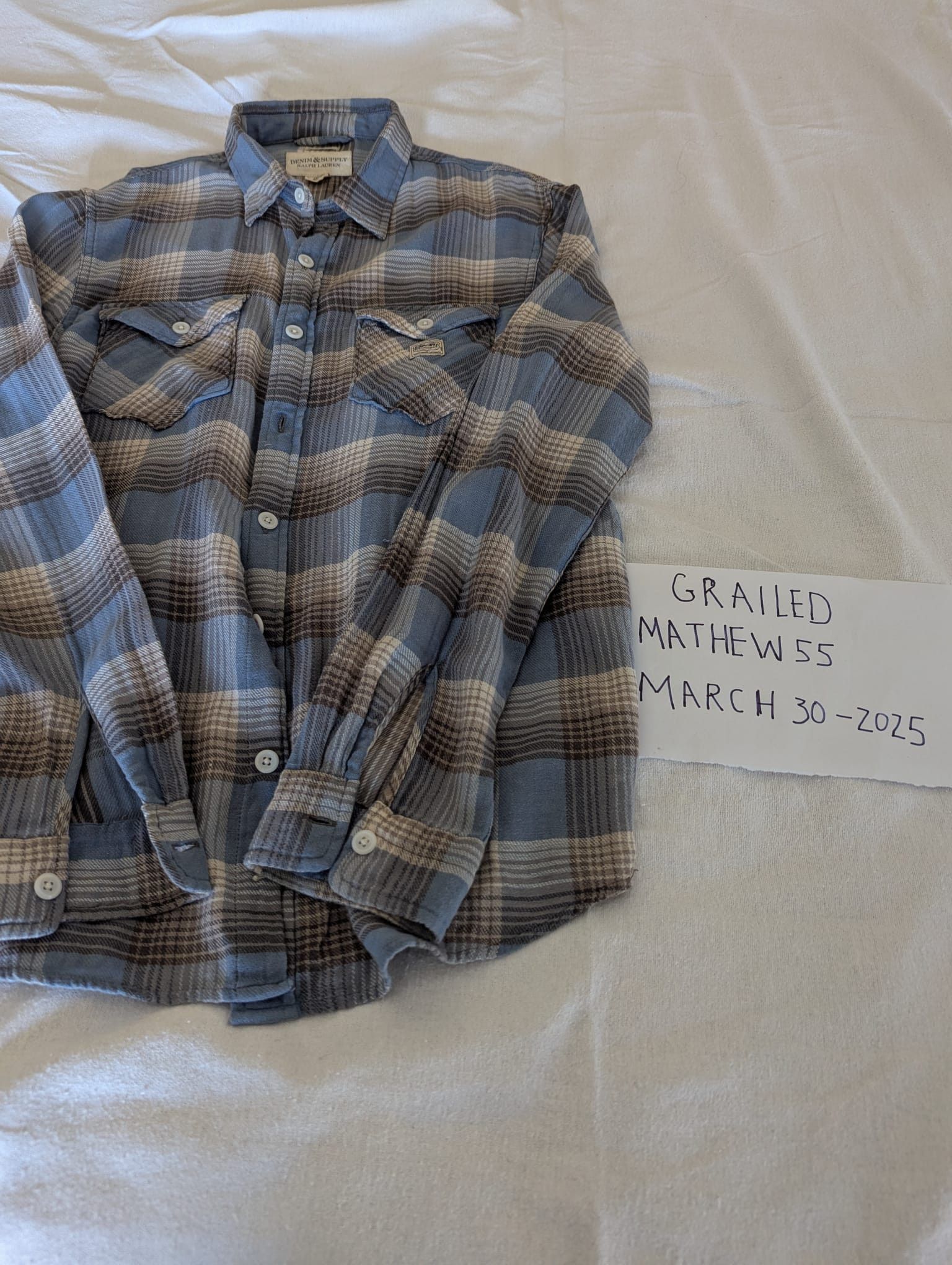 Polo Ralph Lauren Grey flannel shirt Size US L / EU 52-54 / 3 - 1 Thumbnail