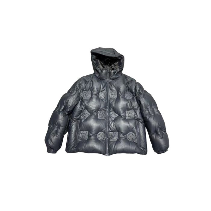 Louis Vuitton Lvse Flower Quilted Hoodie Jacket BLACK. Size 56