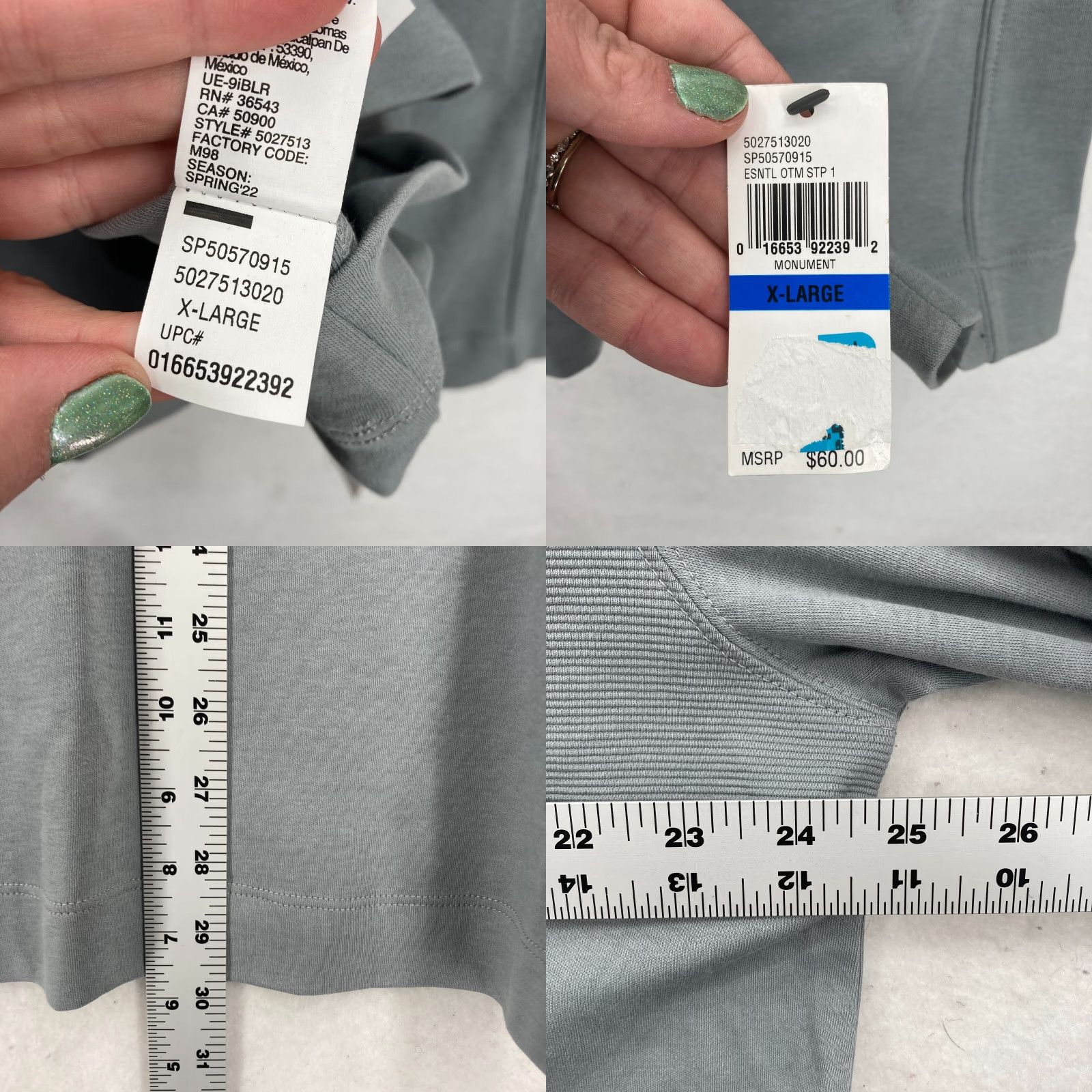 Van Heusen Van Heusen Soft Touch Pullover Sweatshirt Mens XL Gray Quarter Zip Preppy NWT Size US XL / EU 56 / 4 - 8 Thumbnail