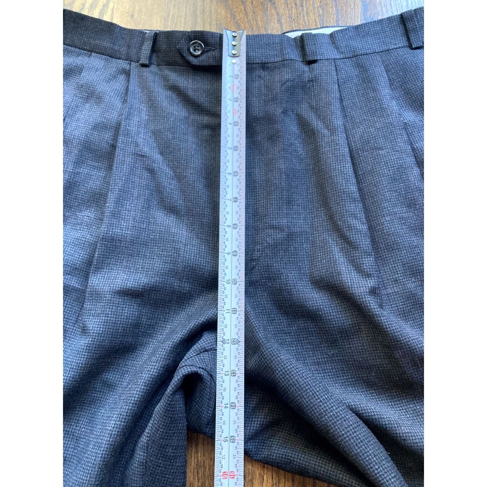 Polo Ralph Lauren VINTAGE Polo Ralph Lauren Pants Mens 35x32 Wool Cashmere Houndstooth Gray Regular Straight Dress Pants Mens Boys Girls Size US S / EU 44-46 / 1 - 5 Thumbnail