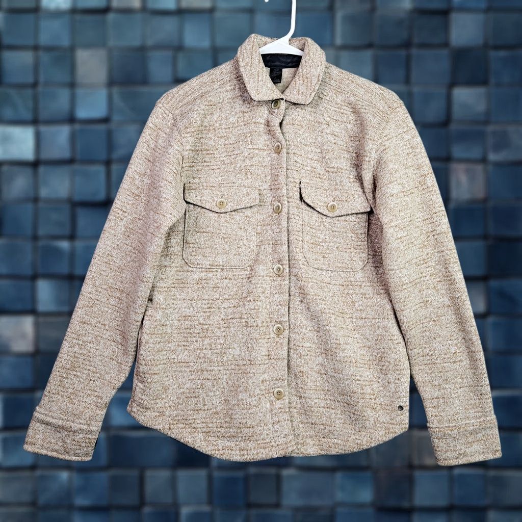 Prana prAna Tri Thermal Shaket Women's Button Up Jacket S Beige Polyester Zip Long Sleeve Size S / US 4 / IT 40 - 1 Thumbnail