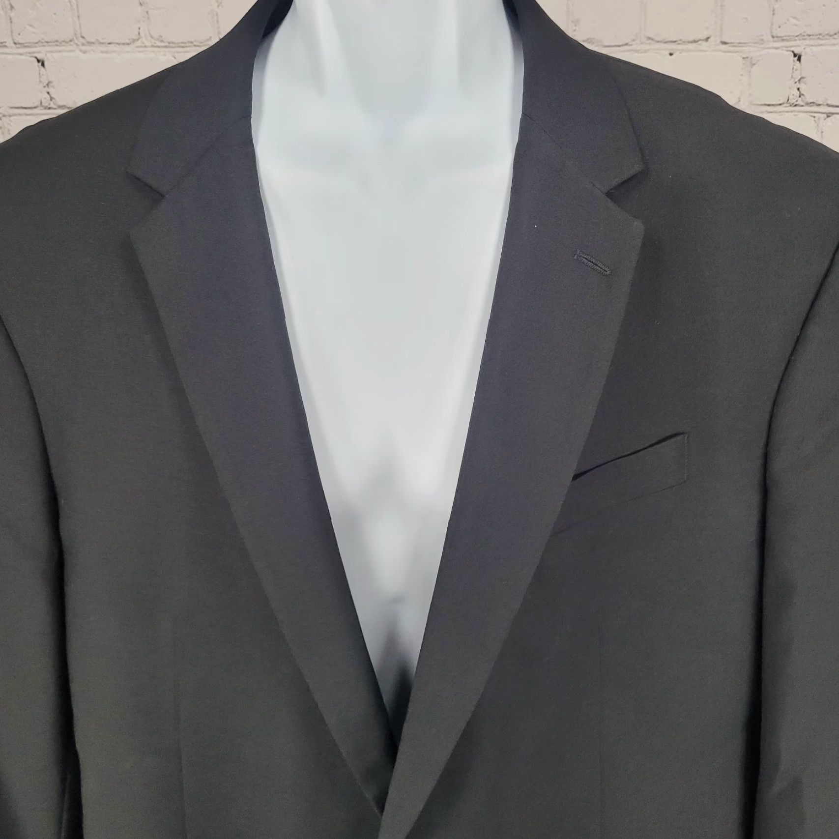 Kenneth Cole Kenneth Cole Black 100% Wool Blazer Sport Coat 2 Button Notch Lapel Double Vented 48L Men Redefined Shirt/Coat? Size 48R - 7 Thumbnail