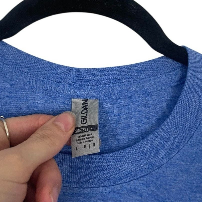 Gildan Happy Jack Gildan Blue Pop Art Colorful Graphic Tee Size L / US 10 / IT 46 - 7 Thumbnail