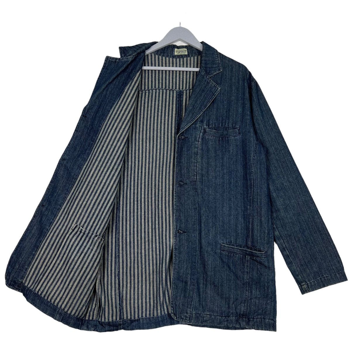 Esprit VINTAGE ESPRIT HIKORY DENIM CHORE JACKET Size US L / EU 52-54 / 3 - 9 Thumbnail