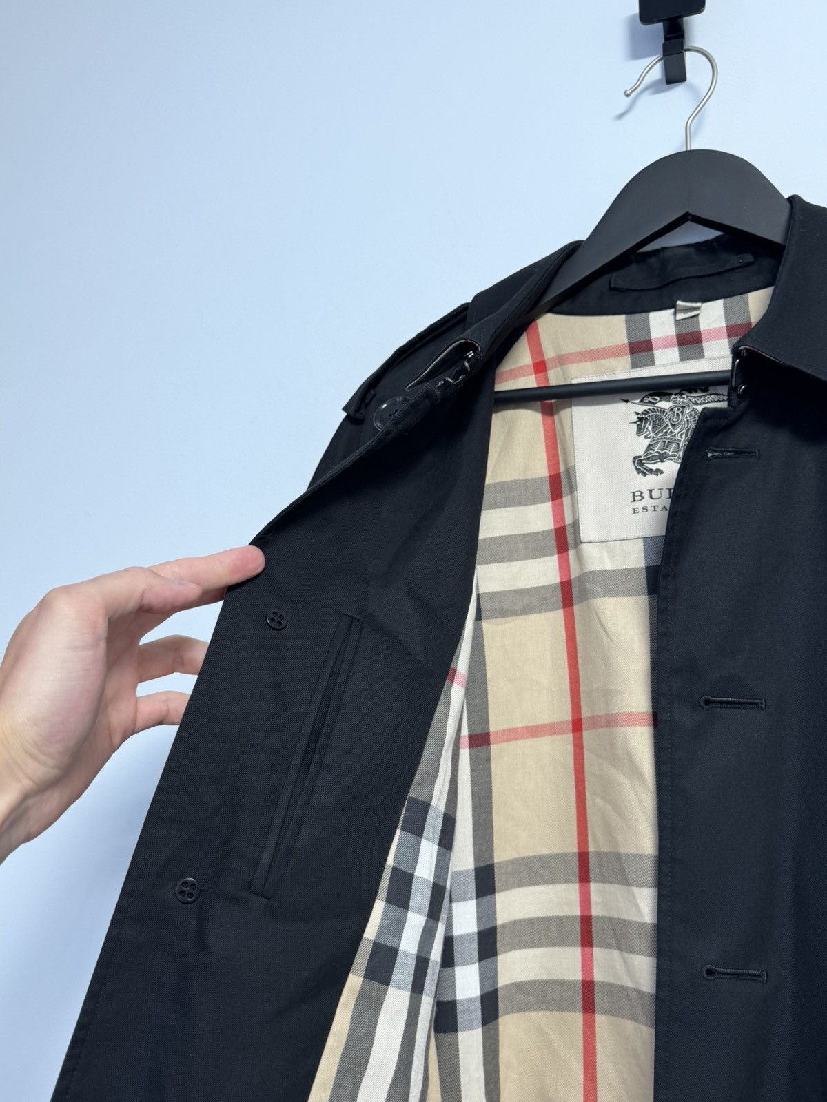 Burberry Burberry Trench Coat Luxury Monogram Black Nova Check Size US L / EU 52-54 / 3 - 17 Thumbnail