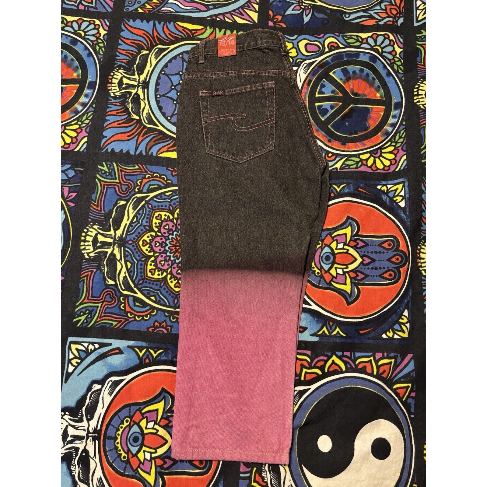 Other Vintage y2k crest pink black Capris Jorts hip hop NWT 13/14 Size US 28 / EU 44 - 5 Thumbnail